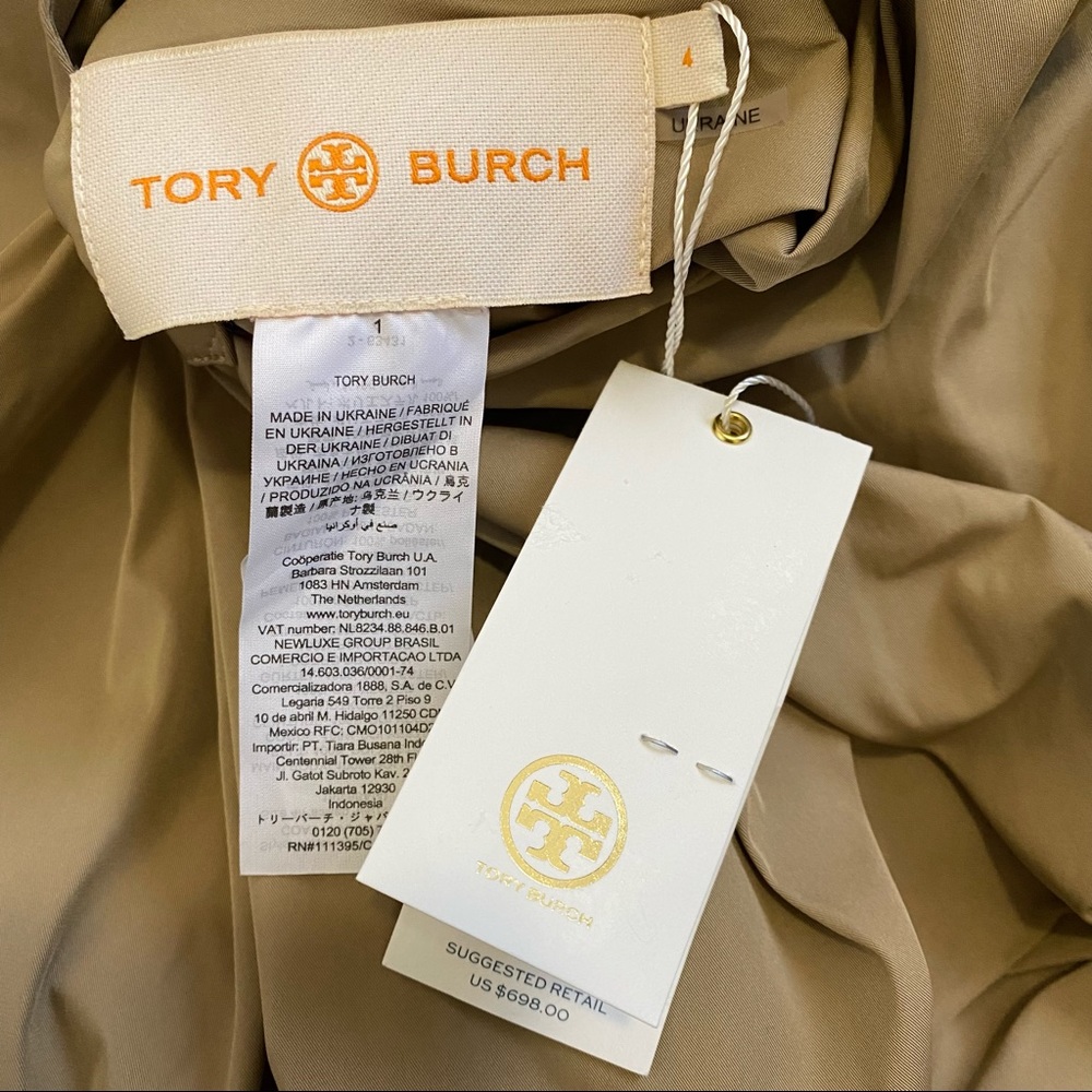 Tory Burch Reversible Trench Coat in Beige and Rust Size 4 NWT - Picture 15 of 16
